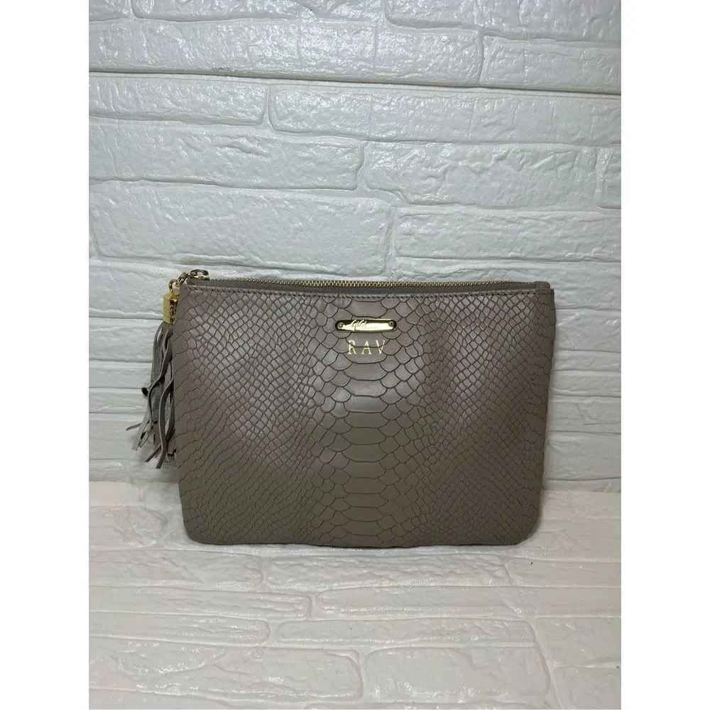 GIGI New York bag Stone Embossed Python Leather